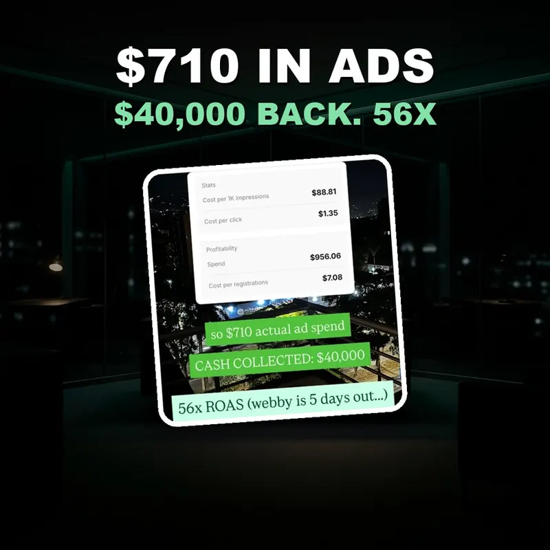 Webinar launch: $40,000 collected on $710 of ads